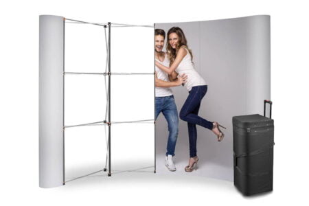 Ścianka Magnetic Pop Up Standard - 3x4, łukowa, w walizce