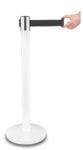 Słupek "Premium" biały, czarna taśma