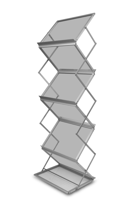Stojak na broszury Montana A3 w torbie - srebrny
