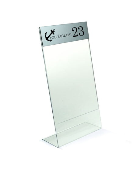 Stojaki na informacje DL z logo