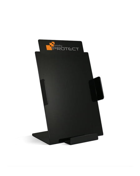 STOJAK NA ULOTKI A6 CZARNY Z LOGO