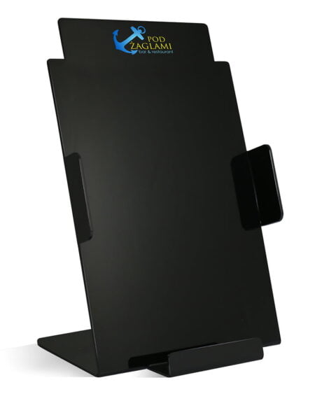 STOJAK NA ULOTKI A4 CZARNY Z LOGO