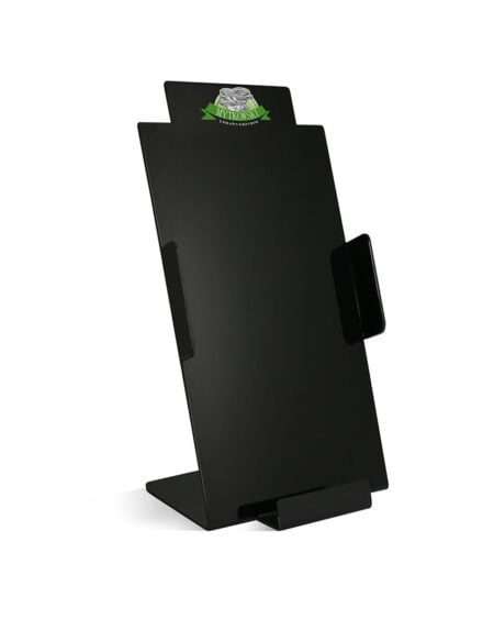 STOJAK NA ULOTKI DL CZARNY Z LOGO
