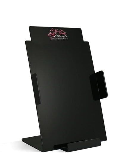 STOJAK NA ULOTKI A5 CZARNY Z LOGO